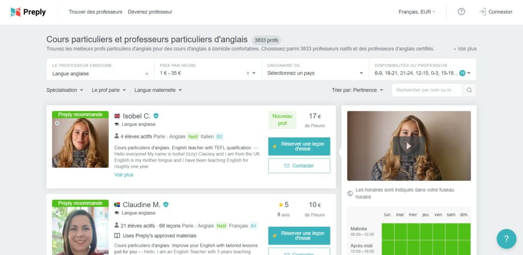 Professeur particulier pour progresser en anglais